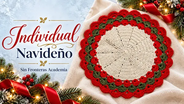 Individual navideño tejido a crochet